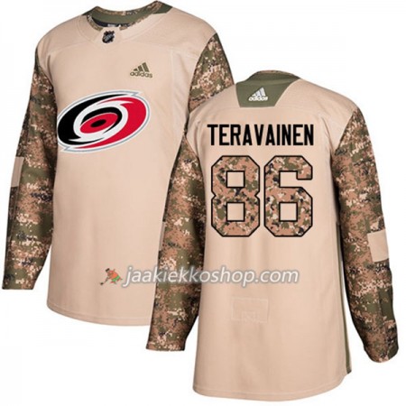 Miehille NHL Carolina Hurricanes Pelipaita Teuvo Teravainen 86 Adidas 2017-2018 Camo Veterans Day Practice Authentic